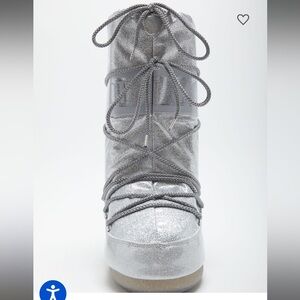 NWT SIZE 35/38 and 39/41 ICON SILVER GLITTER BOOTS vacation sparkles silver